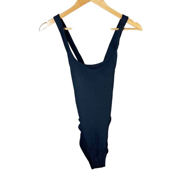 Andie The Tulum Rib One Piece Swimsuit Black Size Medium - Picture 2 of 9